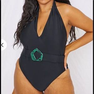 MISSGUIDED plus size black halterneck swimsuit 20